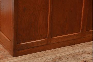 アンティーク家具　古いナラ材の上質なカウンター式 アンティーク片袖机(テーブル、デスク、在宅ワーク、在宅用、レジ台)