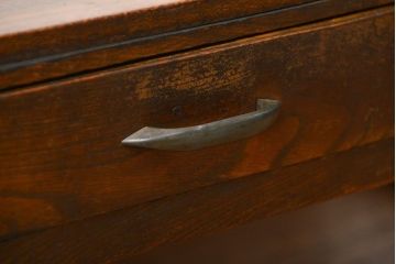 レトロ家具　昭和レトロ 古い木の使い込まれた文机(テーブル、デスク、在宅ワーク、在宅用)