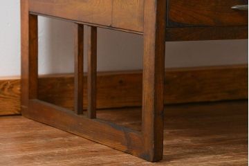 レトロ家具　昭和レトロ 古い木の使い込まれた文机(テーブル、デスク、在宅ワーク、在宅用)