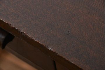アンティーク家具　アンティーク タモ材とブナ材のシックな片袖机(テーブル、デスク、在宅ワーク、在宅用)