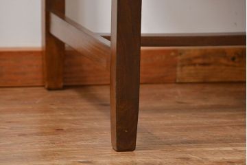 アンティーク家具　アンティーク タモ材とブナ材のシックな片袖机(テーブル、デスク、在宅ワーク、在宅用)