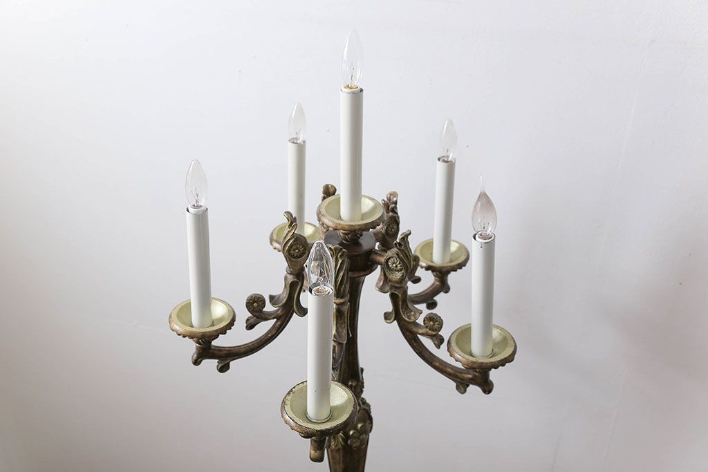 中古(少々歪み有) キャンドル風 フロアスタンド(スタンドライト)