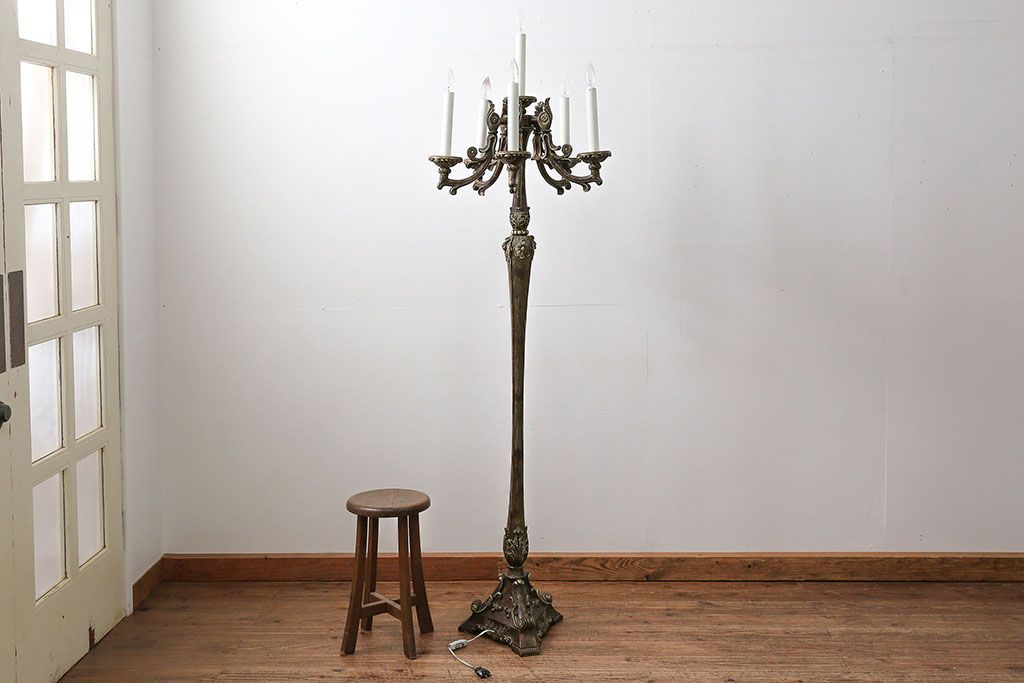 中古(少々歪み有) キャンドル風 フロアスタンド(スタンドライト)