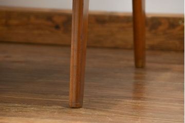 レトロ家具　アンティーク　かわいいストライプ模様のレトロな2.5人掛けソファ(ベンチ)