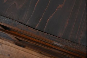 アンティーク家具　前面欅材でつくられた歴史ある四尺水屋箪笥(食器棚)