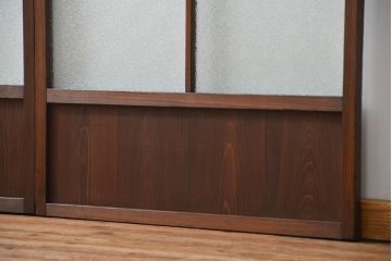 大正ロマン 珍品 菱形模様のガラス障子戸2枚セット(ガラス戸、和風建具)