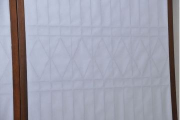 大正ロマン 珍品 菱形模様のガラス障子戸2枚セット(ガラス戸、和風建具)