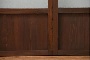 大正ロマン 珍品 菱形模様のガラス障子戸2枚セット(ガラス戸、和風建具)