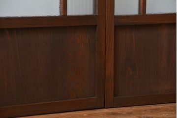 大正ロマン 珍品 菱形模様のガラス障子戸3枚セット(ガラス戸、和風建具)