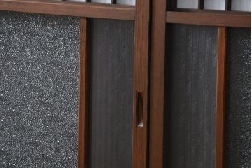 大正ロマン 珍品 菱形模様のガラス障子戸3枚セット(ガラス戸、和風建具)