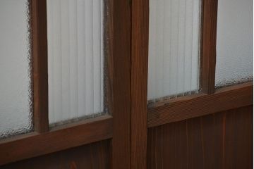 大正ロマン 珍品 菱形模様のガラス障子戸3枚セット(ガラス戸、和風建具)