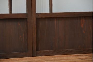 大正ロマン 珍品 菱形模様のガラス障子戸3枚セット(ガラス戸、和風建具)