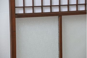 大正ロマン 珍品 菱形模様のガラス障子戸4枚セット(ガラス戸、和風建具)