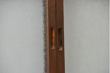 大正ロマン 珍品 菱形模様のガラス障子戸4枚セット(ガラス戸、和風建具)