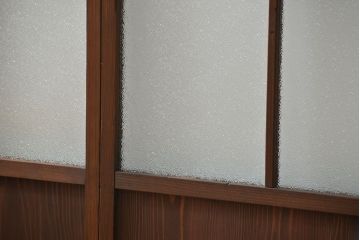 大正ロマン 珍品 菱形模様のガラス障子戸4枚セット(ガラス戸、和風建具)