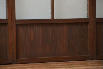 大正ロマン 珍品 菱形模様のガラス障子戸4枚セット(ガラス戸、和風建具)