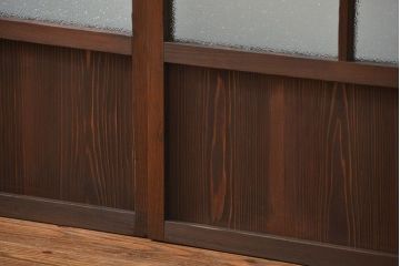 大正ロマン 珍品 菱形模様のガラス障子戸4枚セット(ガラス戸、和風建具)