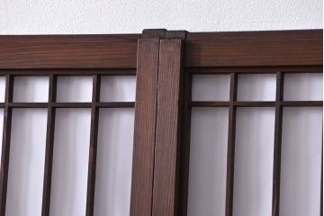 大正ロマン 珍品 菱形模様のガラス障子戸4枚セット(2) (ガラス戸、和風建具)