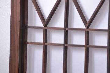 大正ロマン 珍品 菱形模様のガラス障子戸4枚セット(2) (ガラス戸、和風建具)