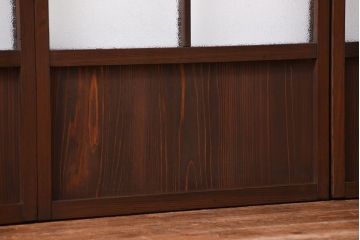 大正ロマン 珍品 菱形模様のガラス障子戸4枚セット(2) (ガラス戸、和風建具)