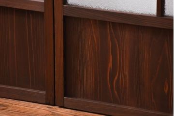 大正ロマン 珍品 菱形模様のガラス障子戸4枚セット(2) (ガラス戸、和風建具)