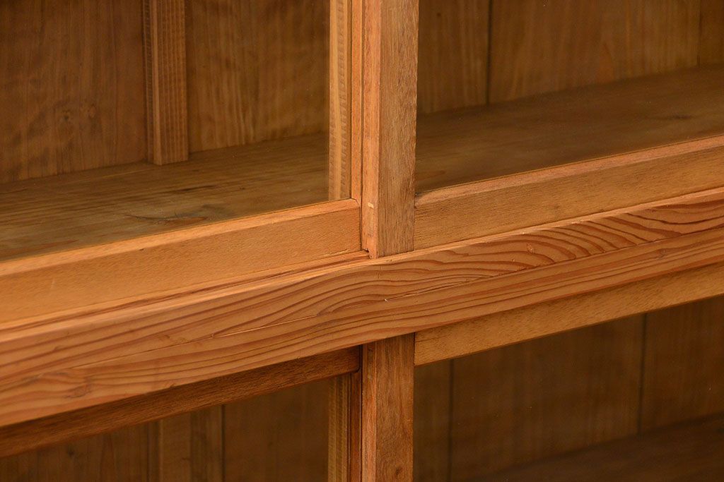 アンティーク家具 アンティーク 古い木味の繊細な薄型収納棚(ガラスケース、飾り棚、戸棚)