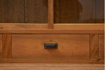 アンティーク家具 アンティーク 古い木味の繊細な薄型収納棚(ガラスケース、飾り棚、戸棚)