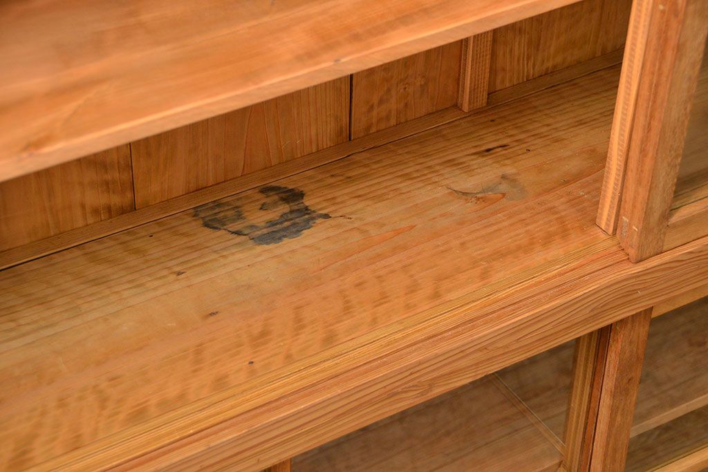 アンティーク家具 アンティーク 古い木味の繊細な薄型収納棚(ガラスケース、飾り棚、戸棚)