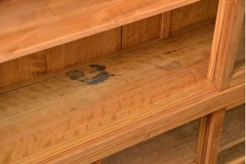 アンティーク家具 アンティーク 古い木味の繊細な薄型収納棚(ガラスケース、飾り棚、戸棚)