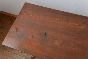 イギリスアンティーク 古材を使ってリメイクしたシンガーミシンテーブル(1)(作業台、机)
