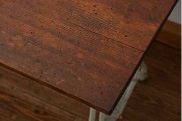 イギリスアンティーク 古材を使ってリメイクしたシンガーミシンテーブル(1)(作業台、机)