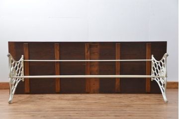 イギリスアンティーク 古材を使ってリメイクしたシンガーミシンテーブル(1)(作業台、机)