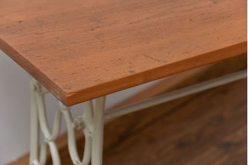 イギリスアンティーク 古材を使ってリメイクしたシンガーミシンテーブル(2)(作業台、机)
