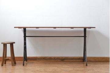 イギリスアンティーク 古材を使ってリメイクしたシンガーミシンテーブル(3)(作業台、机)