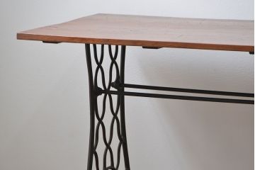 イギリスアンティーク 古材を使ってリメイクしたシンガーミシンテーブル(3)(作業台、机)