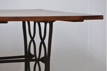 イギリスアンティーク 古材を使ってリメイクしたシンガーミシンテーブル(3)(作業台、机)