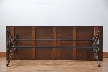 イギリスアンティーク 古材を使ってリメイクしたシンガーミシンテーブル(3)(作業台、机)
