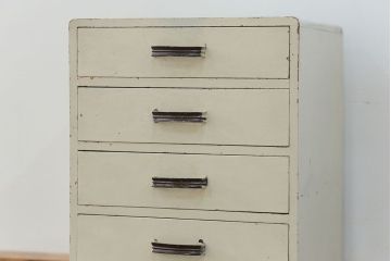 レトロ家具　昭和レトロ ペンキのはげた五段小引き出し