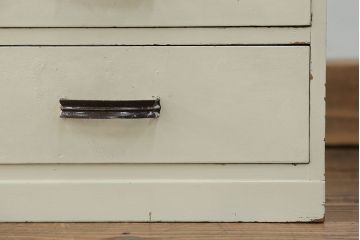 レトロ家具　昭和レトロ ペンキのはげた五段小引き出し