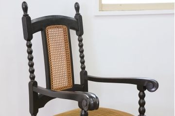 アンティーク家具　大正ロマン 上質な古いナラ材のアームチェア(椅子、イス)