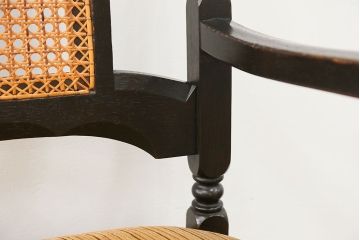 アンティーク家具　大正ロマン 上質な古いナラ材のアームチェア(椅子、イス)