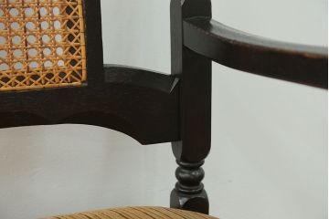 アンティーク家具　大正ロマン 上質な古いナラ材のアームチェア(椅子、イス)