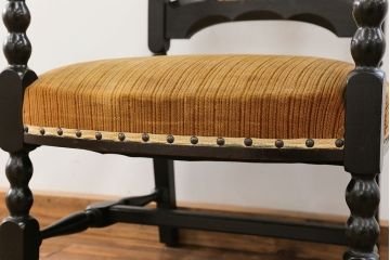 アンティーク家具　大正ロマン 上質な古いナラ材のアームチェア(椅子、イス)