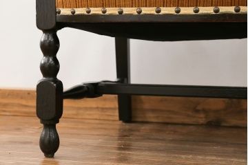 アンティーク家具　大正ロマン 上質な古いナラ材のアームチェア(椅子、イス)