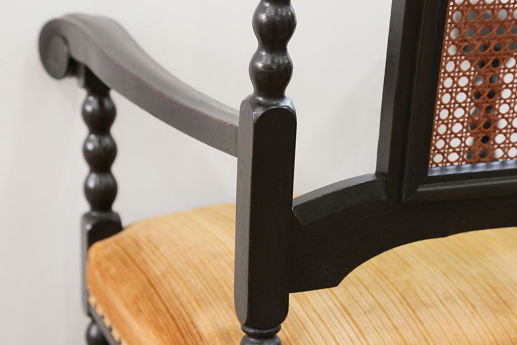 アンティーク家具　大正ロマン 上質な古いナラ材のアームチェア(椅子、イス)