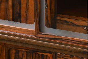 アンティーク家具　古民具・骨董 前面黒柿無垢材 二段重ね 高級茶箪笥(水屋箪笥)