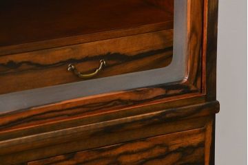 アンティーク家具　古民具・骨董 前面黒柿無垢材 二段重ね 高級茶箪笥(水屋箪笥)