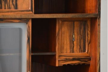 アンティーク家具　古民具・骨董 前面黒柿無垢材 二段重ね 高級茶箪笥(水屋箪笥)