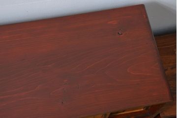 アンティーク家具　古民具・骨董 前面黒柿無垢材 二段重ね 高級茶箪笥(水屋箪笥)