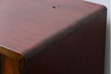 アンティーク家具　古民具・骨董 前面黒柿無垢材 二段重ね 高級茶箪笥(水屋箪笥)